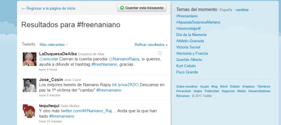 #freenaniano, la respuesta al borrado de la cuenta de Naniano Rajoy.